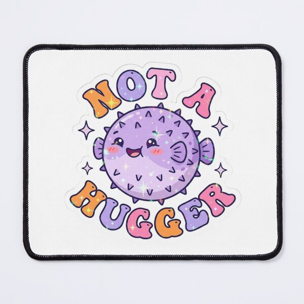 Item preview, Not A Hugger Cute Pufferfish - Funny Kawaii Introvert Groovy Meme designed and sold by raedattia.