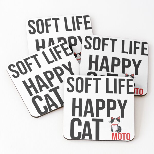 Item preview, Soft Life Happy Cat Moto - Cute Funny Cat Lover Typography Design designed and sold by PrintforDesign.