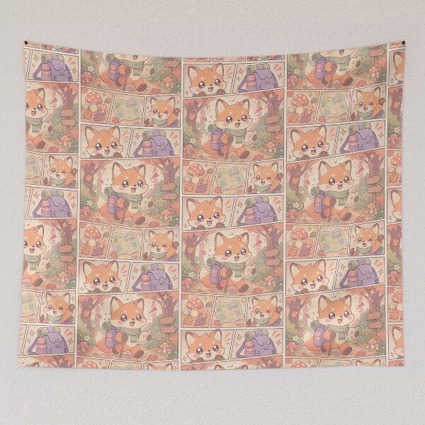Item preview, Kawaii Fox Autumn Forest Backpacker designed and sold by Magmashup.