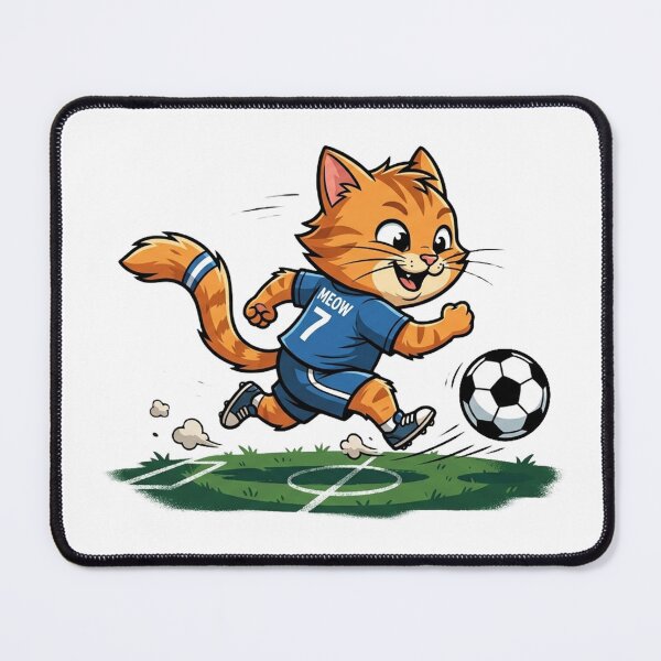 Item preview, Striker Cat: Cute Cartoon Soccer Kitten Jersey #7 designed and sold by CatstheticShop1.