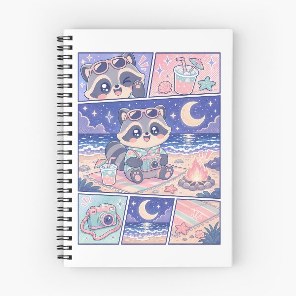 Item preview, Kawaii Raccoon Night Beach Vacation designed and sold by Gift Phrase Studio.