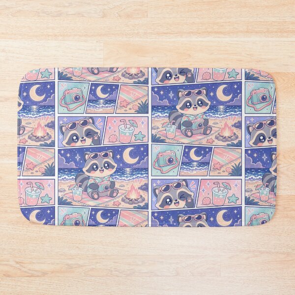 Item preview, Kawaii Raccoon Night Beach Vacation designed and sold by Gift Phrase Studio.