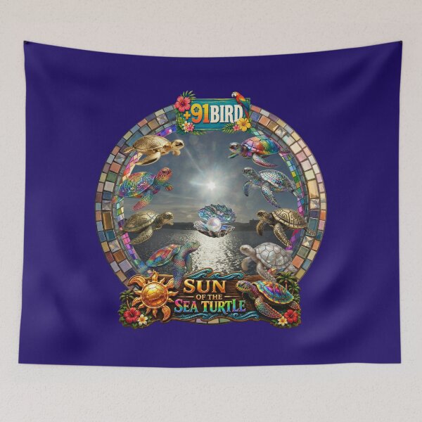 Item preview, Ultimate Sea Turtle Paradise Fantasy - Hayama Ocean Sunburst Plus 91 Bird designed and sold by Plus91BIRD.
