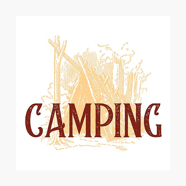 Item preview, Camping Vintage Outdoor Tent Sketch designed and sold by AhinoraArtShop.