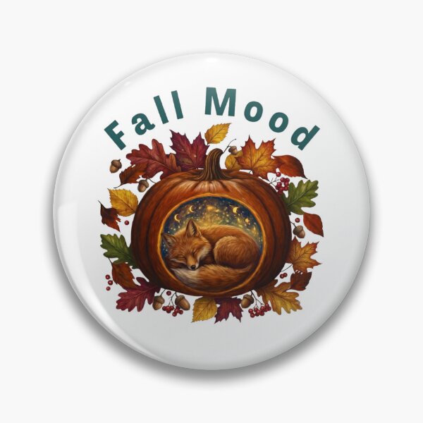 Item preview, Fall Mood Cozy Sleeping Fox in Starry Pumpkin Cottagecore Aesthetic designed and sold by Inka Moon Design.