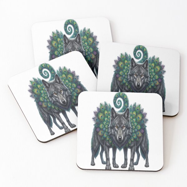 Item preview, Wolf Peacock Hybrid Fantasy Art designed and sold by ROVVI.