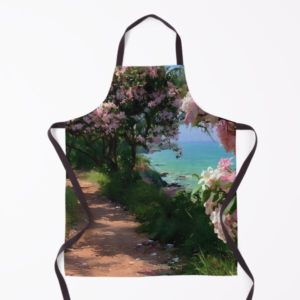 Item preview, Hawaiian Tropical Beach Path with Flowering Tree and Turquoise Ocean designed and sold by daila70.