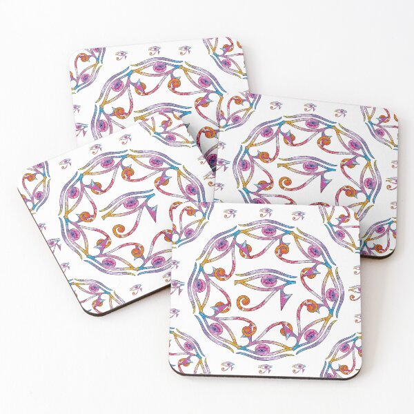 Item preview, Colorful Eye of Horus Seamless Pattern with Mystical Mandala Design designed and sold by FlatInkStudio.