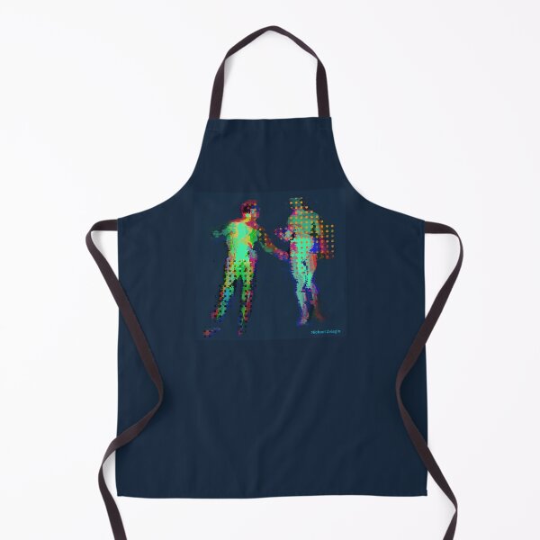 Item preview, Neon Glitch Abstract Figures Holding Hands designed and sold by MikZviagin.