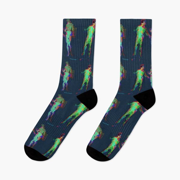 Item preview, Neon Glitch Abstract Figures Holding Hands designed and sold by MikZviagin.