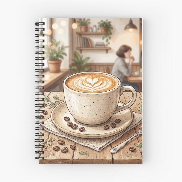 Item preview, Cozy Coffee Shop Latte Art Illustration designed and sold by AEVORI.