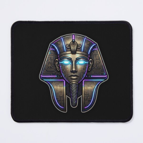 Item preview, Cyberpunk Neon Pharaoh Mask Futuristic Ancient Egypt Art designed and sold by alalame.