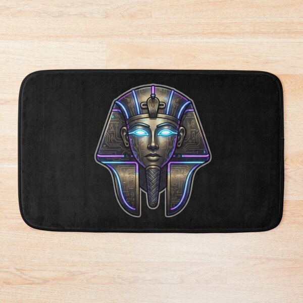 Item preview, Cyberpunk Neon Pharaoh Mask Futuristic Ancient Egypt Art designed and sold by alalame.