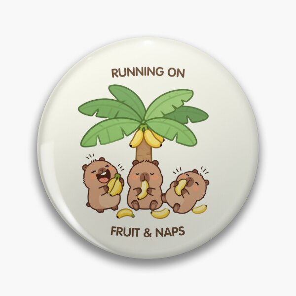 Item preview, Running on Fruit & Naps – Cute Banana Capybaras Under a Palm Tree designed and sold by BCapybara.