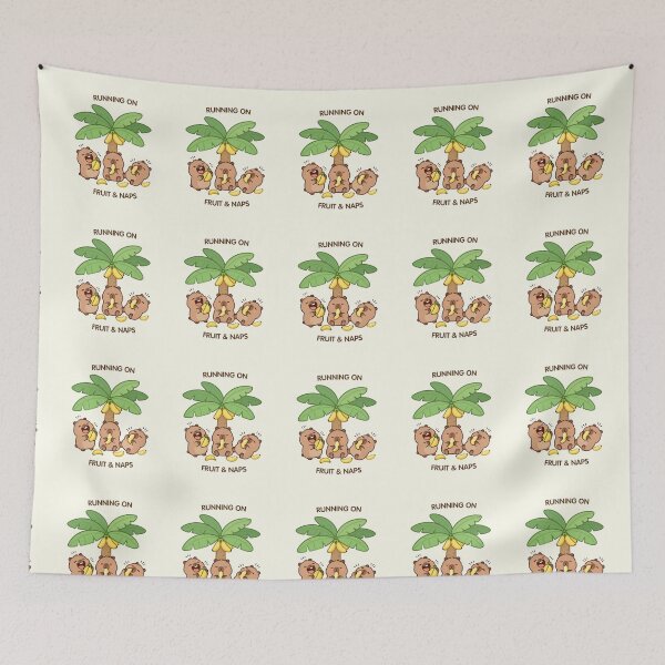 Item preview, Running on Fruit & Naps – Cute Banana Capybaras Under a Palm Tree designed and sold by BCapybara.
