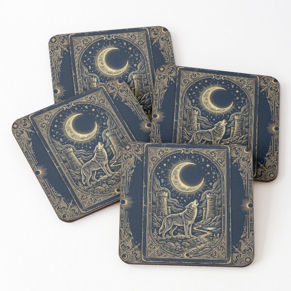 Item preview, The Moon Tarot Card Celestial Wolf designed and sold by AEVORI.