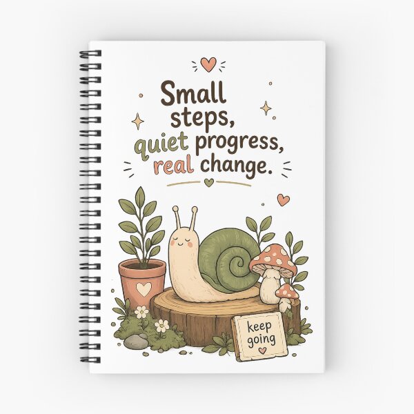 Item preview, Small Steps Quiet Progress Real Change Sticker | Cute Snail Motivation Quote designed and sold by LittleJoyStudio.Art.