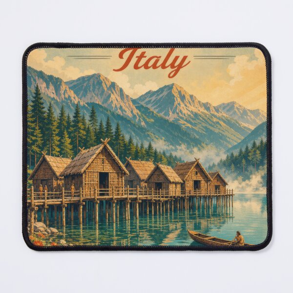 Item preview, Lake Ledro – Vintage Stilt Village Travel Poster designed and sold by Klysztof.