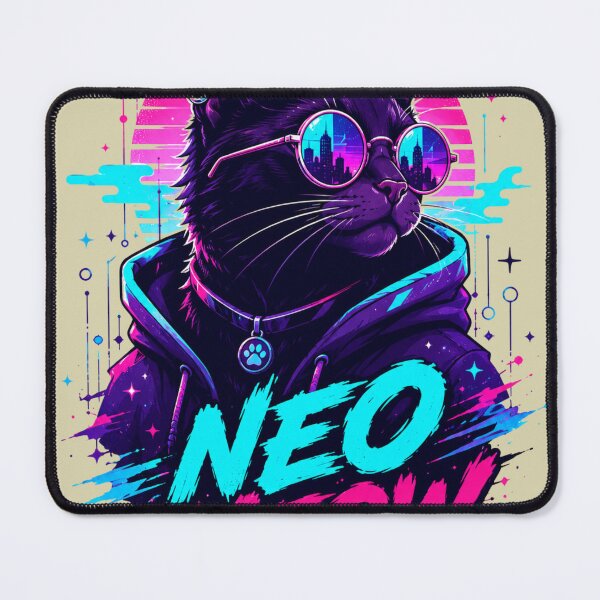 Item preview, Cyberpunk Cat Retro Neon 80s Aesthetic Art designed and sold by Retro Rascals Co..