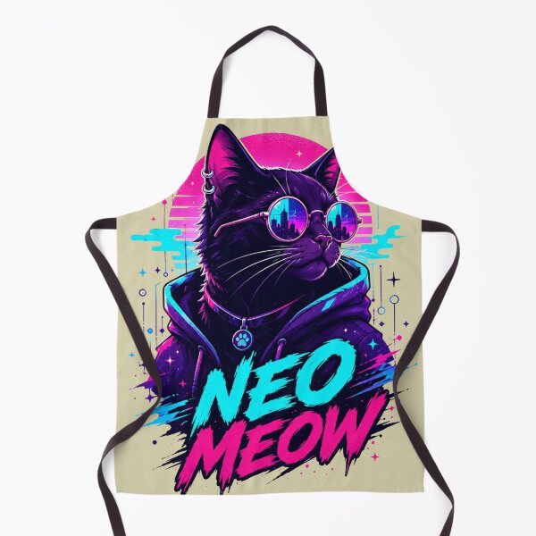Item preview, Cyberpunk Cat Retro Neon 80s Aesthetic Art designed and sold by Retro Rascals Co..