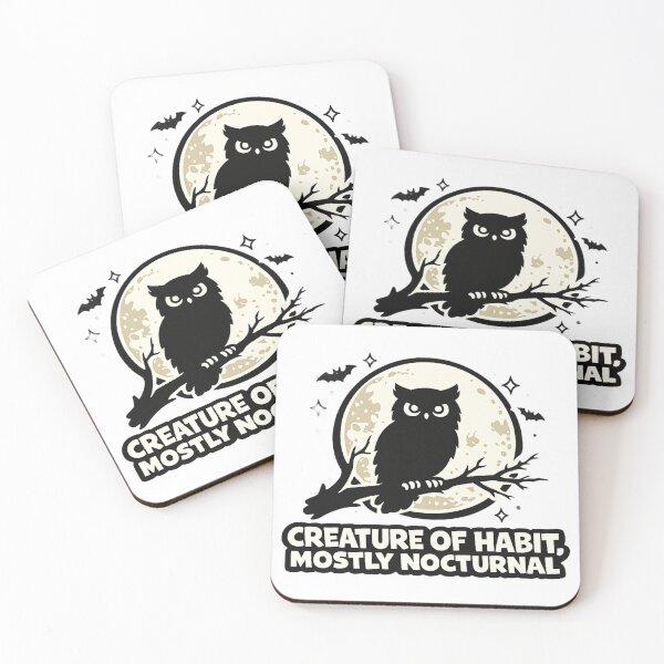 Item preview, Funny Owl Mostly Nocturnal Sticker | Night Owl Gift | Introvert Humor designed and sold by Gremlin Hours.