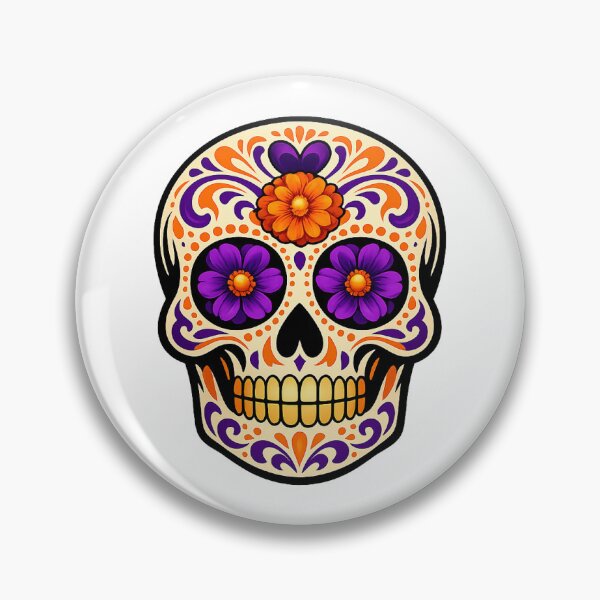 Item preview, Clemson Colored Skull designed and sold by Stickers by Maisy.