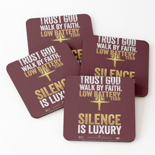 Item preview, TRUST GOD WALK BY FAITH SILENCE IS LUXURY LOW BATTERY CLUB PREMIUM T-SHIRT designed and sold by LowBatteryStudio ⭐.