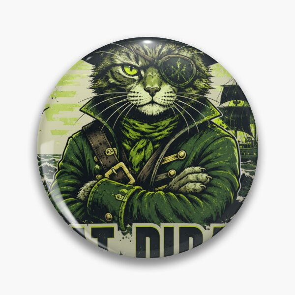 Item preview, Cat Pirate Captain Eye Patch Grunge Art designed and sold by Retro Rascals Co..