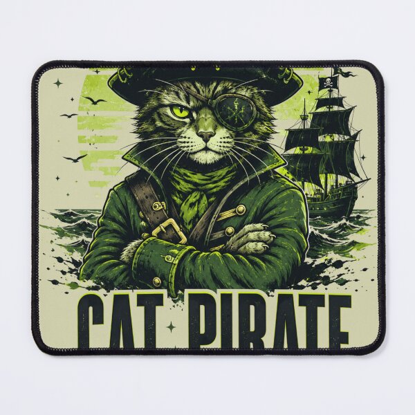 Item preview, Cat Pirate Captain Eye Patch Grunge Art designed and sold by Retro Rascals Co..