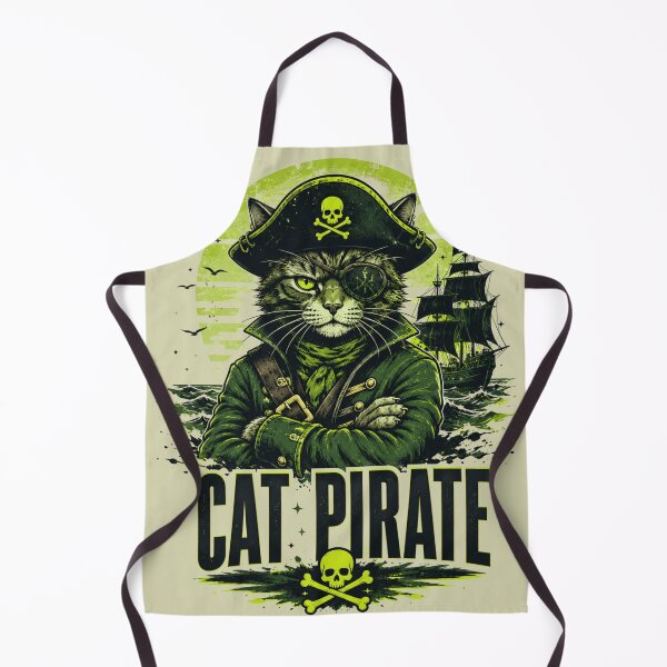 Item preview, Cat Pirate Captain Eye Patch Grunge Art designed and sold by Retro Rascals Co..