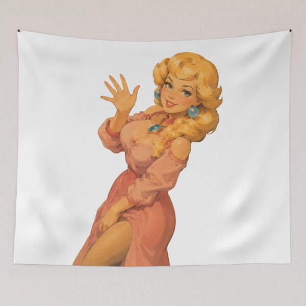 Item preview, Princess Peach Pin-Up Vintage | Retro Gamer Princess Inspired Art designed and sold by Cosplayvintage.