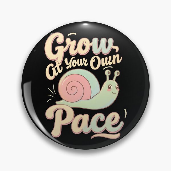 Item preview, Grow At Your Own Pace Cute Snail Retro Positive Quote designed and sold by KCasual.