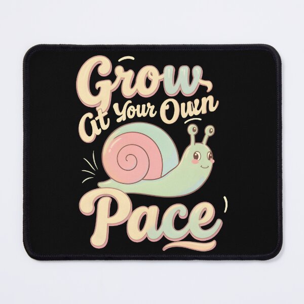 Item preview, Grow At Your Own Pace Cute Snail Retro Positive Quote designed and sold by KCasual.