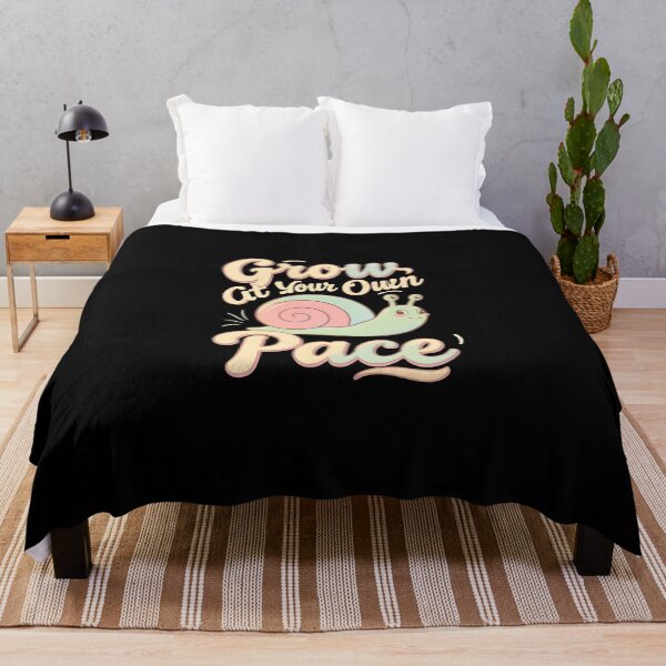 Item preview, Grow At Your Own Pace Cute Snail Retro Positive Quote designed and sold by KCasual.