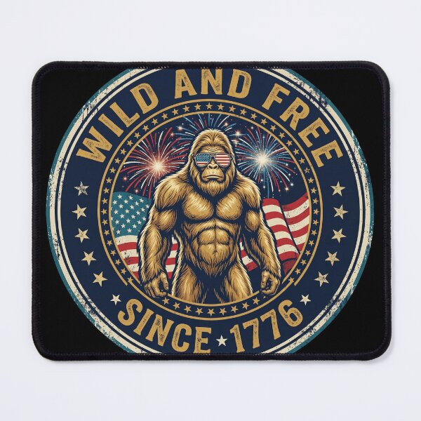 Item preview, Wild and Free Since 1776 Gold Flag Badge designed and sold by Roy & Tiffany.