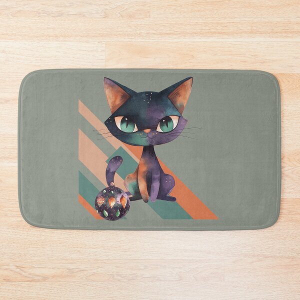 Item preview, Boho Black Cat Geometric Holiday Design designed and sold by Szpaku desart .