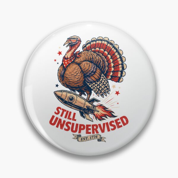 Item preview, Still Unsupervised Patriotic Turkey Aviator Rocket Est 1776 Tee v3 designed and sold by DarylWelsh2024.