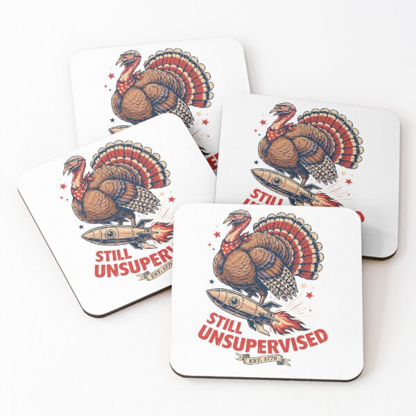 Item preview, Still Unsupervised Patriotic Turkey Aviator Rocket Est 1776 Tee v3 designed and sold by DarylWelsh2024.