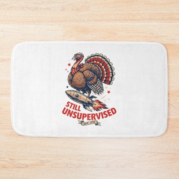 Item preview, Still Unsupervised Patriotic Turkey Aviator Rocket Est 1776 Tee v3 designed and sold by DarylWelsh2024.