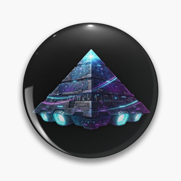 Item preview, Cyberpunk Giza Mothership Futuristic Neon Pyramid Sci-Fi Art designed and sold by alalame.