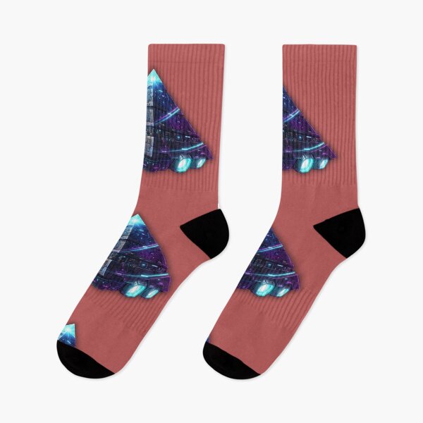 Item preview, Cyberpunk Giza Mothership Futuristic Neon Pyramid Sci-Fi Art designed and sold by alalame.