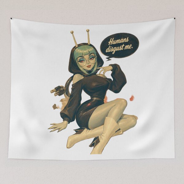 Item preview, Retro Robot Girl Pin-Up | Vintage Sci-Fi Alien Aesthetic designed and sold by Cosplayvintage.