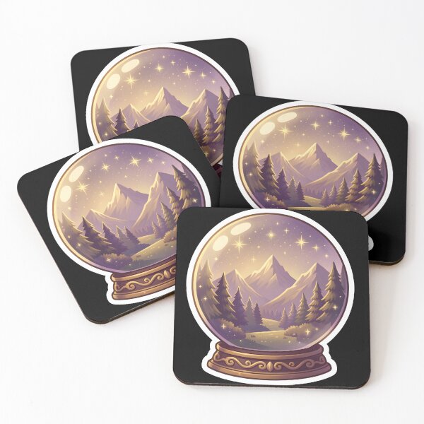 Item preview, Magic Snow Globe Mountain Landscape Celestial Starry Night designed and sold by KCasual.