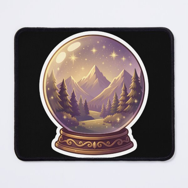 Item preview, Magic Snow Globe Mountain Landscape Celestial Starry Night designed and sold by KCasual.