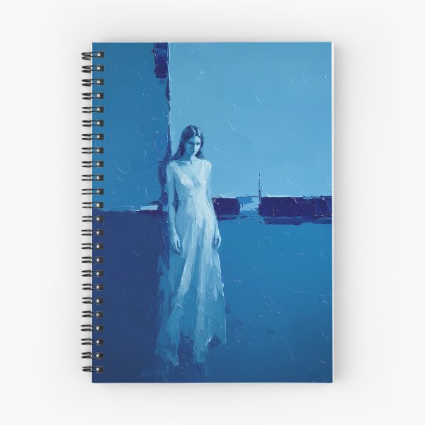 Item preview, Shades of Blue - Monochromatic Impasto Oil Painting Portrait designed and sold by ondante.