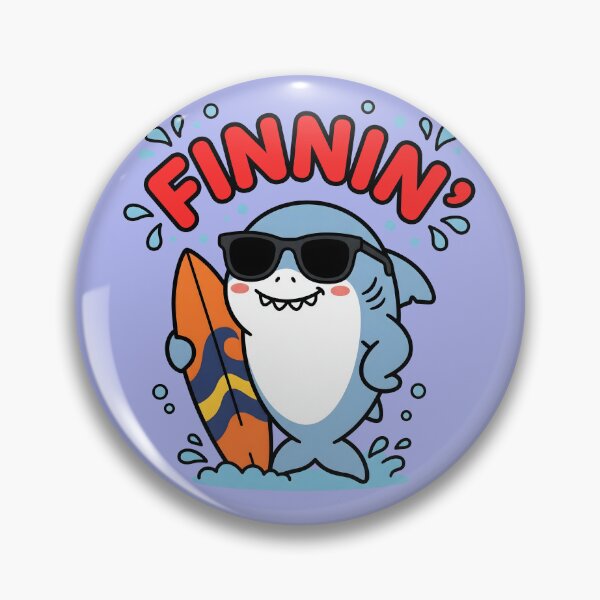 Item preview, Finnin' – Cute Shark Surf Design designed and sold by Sea Gem.