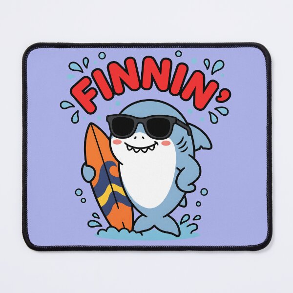 Item preview, Finnin' – Cute Shark Surf Design designed and sold by Sea Gem.