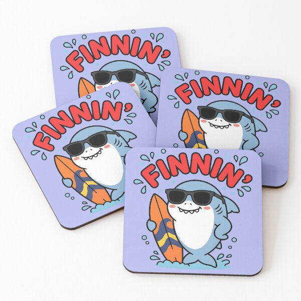 Item preview, Finnin' – Cute Shark Surf Design designed and sold by Sea Gem.