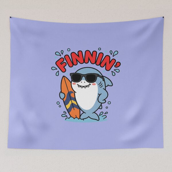Item preview, Finnin' – Cute Shark Surf Design designed and sold by Sea Gem.