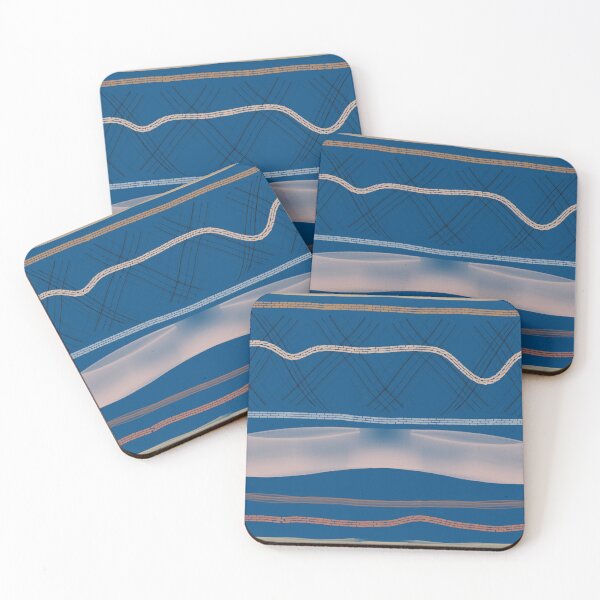 Item preview, Oceanic Architectural Lines: Luxury Prussian Blue & Terracotta Abstract Pattern designed and sold by ThiagoSDantas.